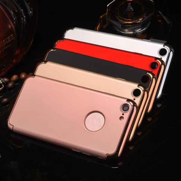 3 in 1 Hard PC Plating Border Solid Color Back Cover Cell Phone Case For iPhone 7 7 Plus 6 6s Plus