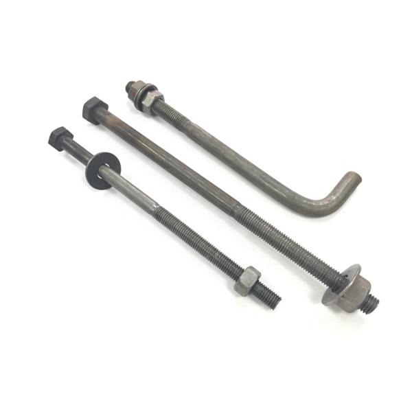 J429 Grade 2 Hardness Partial Thread Anchor J Threaded Stud Bolt With Flat Washer