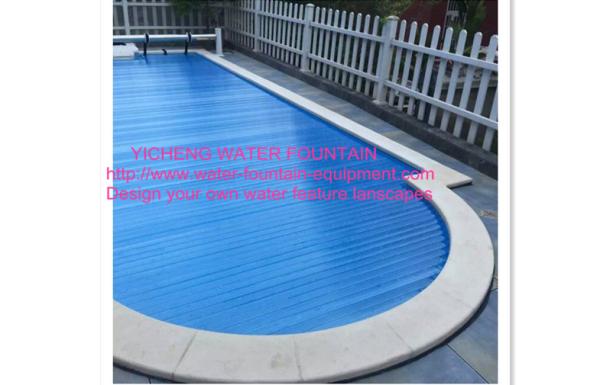 Buy PC Pool Control System Above Ground Automatic Pool Cover Transparent Blue at wholesale prices