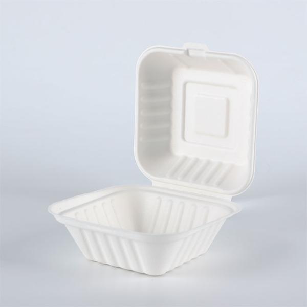 8" x 8" Hamburger food packaging disposable hinged container