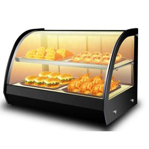 China 1200x530x580mm Black Curved Glass Food Display Warmer for Hot Food Heating Showcase on sale