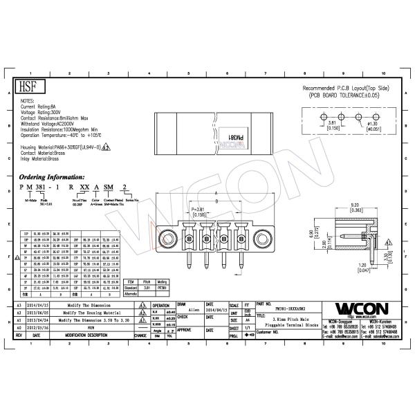 5.08 Pluggable Terminal Blocks Connector Male Right angle PA66 Green ROHS