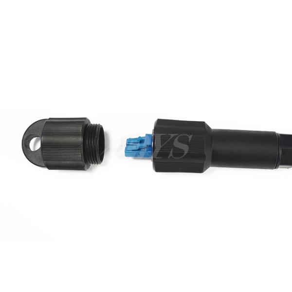 Black Waterproof ODLC / PDLC Fiber Optic Patch Cord , High shock