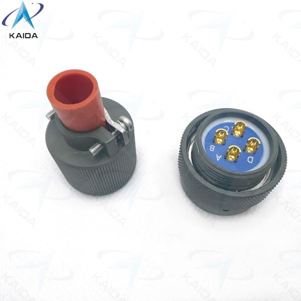 Secure and Durable Circular Electrical Connector -55C To 125C for Industrial Applications,Y50EX-1404TK02L ,Y50EX Series Plug with Straight Cable Clamp
