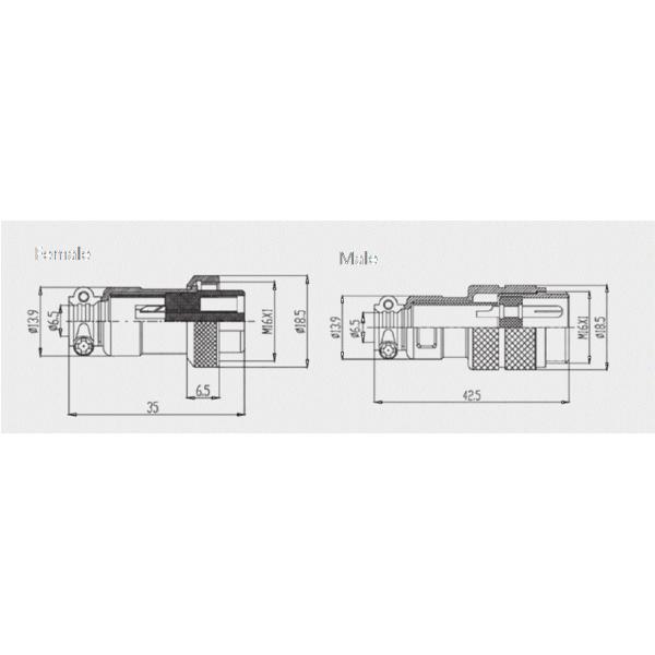 M16 Cable To Cable Docking Connectors 2~10 Pin 4~7A 200V