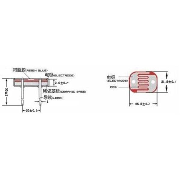 25mm Photoresistor Multi Function Light Dependent Resistor GM25539 Epoxy Resin Package