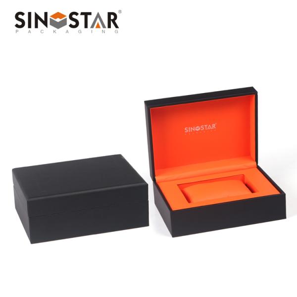 Rectangle Double Watch Box With Pillow Faux Leather Surface Custom Packaing