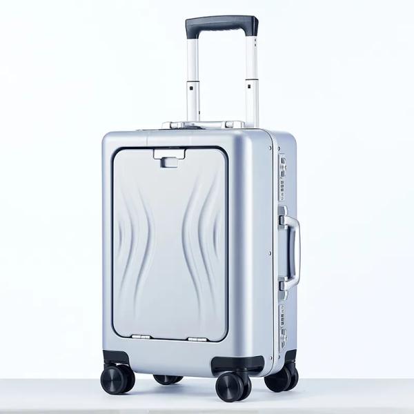 Universal Spinner Wheels Luxury Cabin Size Business Suitcase with TSA Lock and Anti-Theft Front Open Design