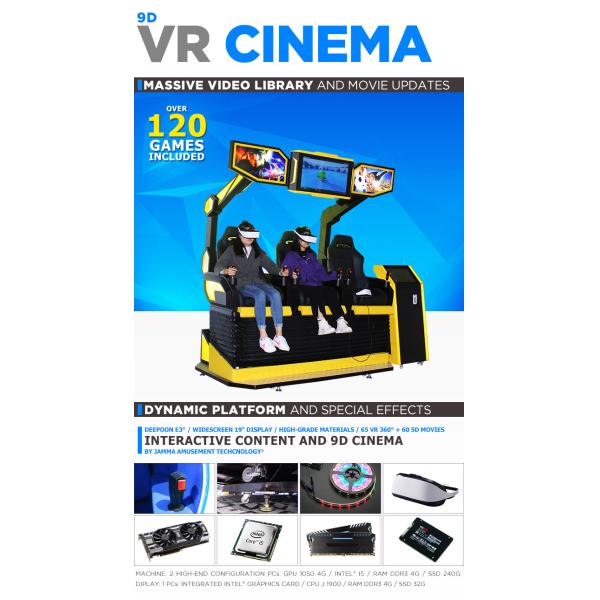 100 Movies Virtual Reality Cinema 3 Players 5D Theater With 24 Inch Display