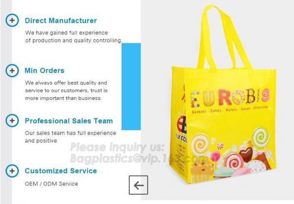 welcome fast delivery full color printing Elephant PET PP non woven bag for small quantity order, laminated pp non woven