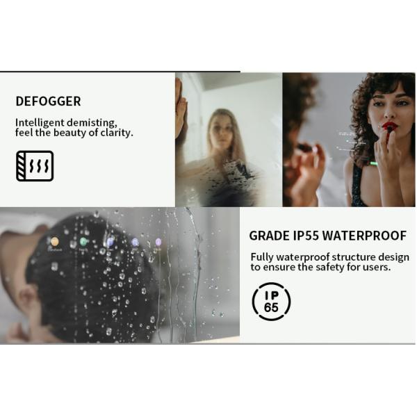 10.1'' Touchscreen Smart Mirror , IP65 PCAP Round Led Bathroom Mirrors