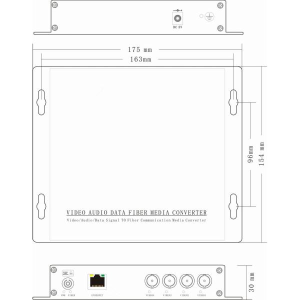 4CH analog video media fiber converter for coaxial and ip camera hybrid application