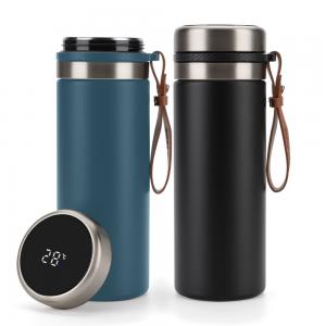 China Tea Infuser Bottle Coffee thermos Smart Sports Water Bottle with LED Display Travel Tea Mug with Stainless Steel Filter on sale