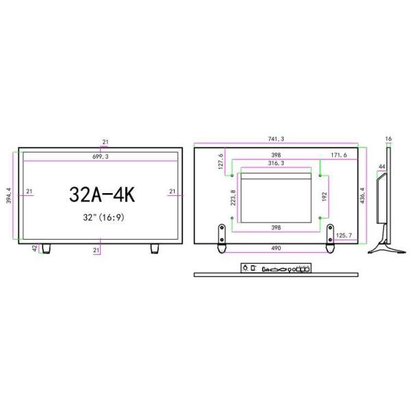 plastic bezel HDMI 32" HD 4K LED monitor CCTV display for surveillance security system