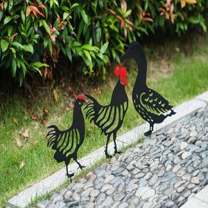 Quality Metal Silhouette Animal Garden Ornament Customized Stakes Decor for sale