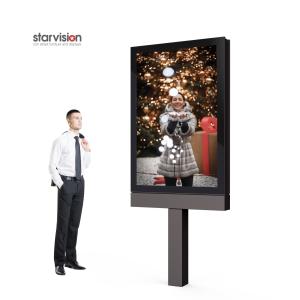 Quality Galvanized Steel Vertical Digital Poster 4k Lcd Display Clear Polarizer for sale