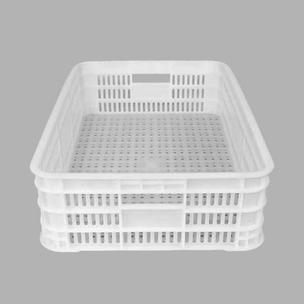 Supermarket Vented Fruit Vegetable PP Mesh Plastic Turnover Crate Durable Stackable Design