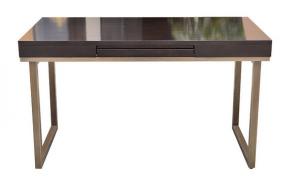 China Metal 5-star luxury walnut dark finish Wooden writing desk for hotel bedroom furniture on sale