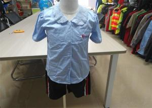 China Breathable Children's Style Clothing Light Blue Lapel For Secondary School Chorus on sale