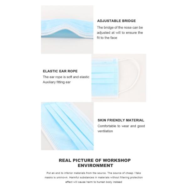 OEM Blue BFE 99% Procedure Disposable Nose Mask