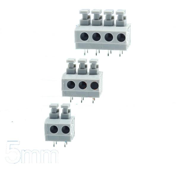 Quality 5.0mm Pitch Screwless Spring Clamp Terminal Blocks Jointable for sale