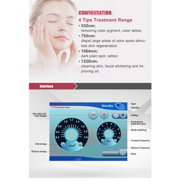 Portable Pico Second Laser Tatoo Remover Q Switch Nd Yag Picosecond Tattoo Removal Machine