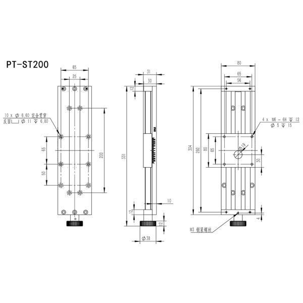 X Axis One-Dimensional Displacement Table Manual Linear Stage