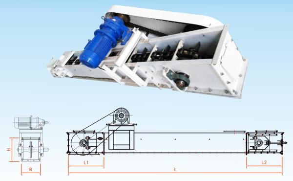 GSS Series Horizontal Scraper Conveyor Large Capacity With Wear Resistance