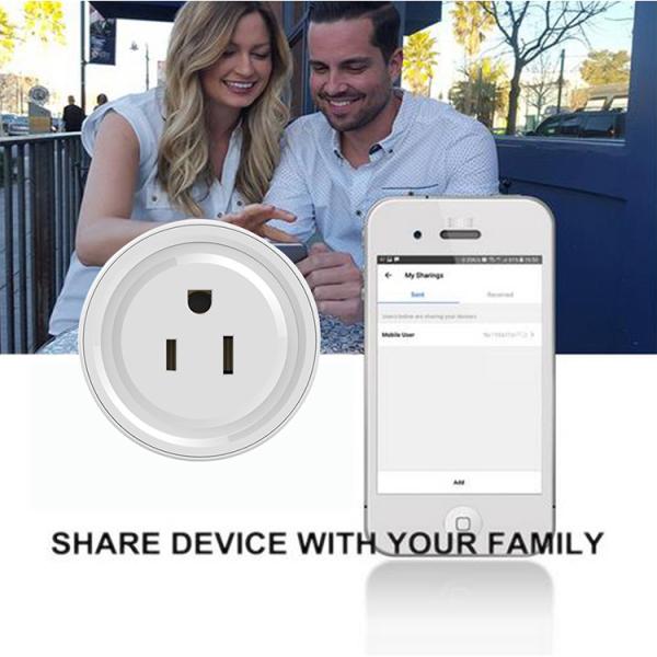 USA Standard Tuya Wifi Smart Plug Remote Control With Fireproof Material
