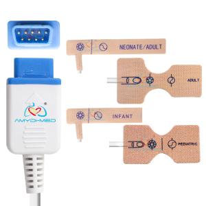 China Spo2 Sensor Cable Compatible GE-TruSingnal 9Pin 0.9M Disposable Spo2 Probe on sale