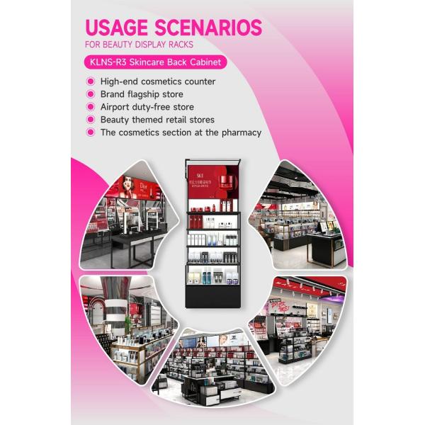 KLNS-R3 Multiple Levels of Display Space Skincare Display Cabinet with Soft Film Light Box