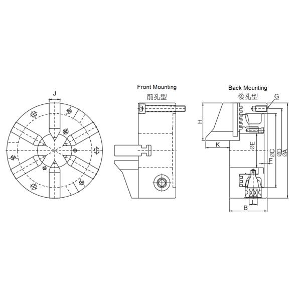 AS 6-JAW AWL TYPE CHUCKS