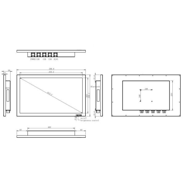Full Sealed Industrial Touch Screen PC IP65 Stainless Steel With Wifi Bluetooth