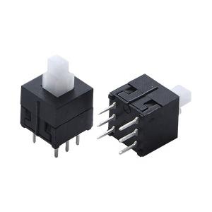 Quality Push Button Switch 8.5x8.5 remote control switch 6 PIN unlock self locking vertical 2C-2P for sale