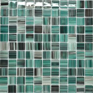 China Blusih green mosaic tile kitchen backsplash on sale