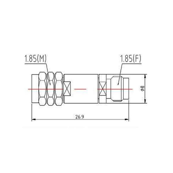 2 W Coaxial Fixed Attenuators DC-67 GHz Connector 1.85 mm