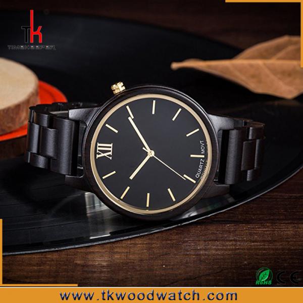 Christmas Gift Red and Dark sandalwood Gold hand wood watch private label