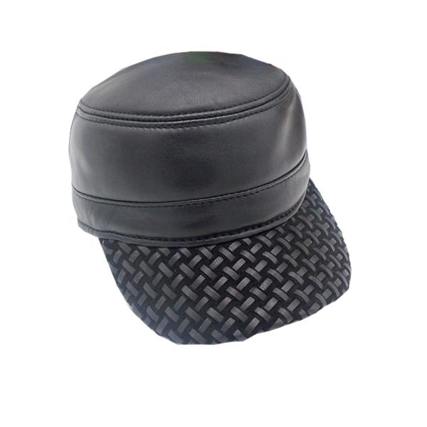 Unisex Custom Leather Hats , Leather Baseball Cap Plain Pattern ODM Designs