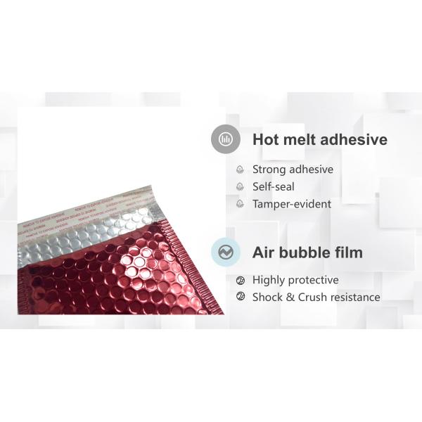 Shockproof Padded Packaging Courier Metallic Bubble Mailer