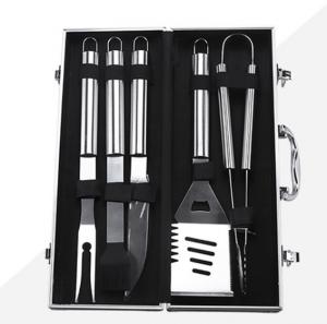 China BBQ Tool Set With Aluminum Box 5PCS  For Wholesale Barbecue Outdoor Tool on sale