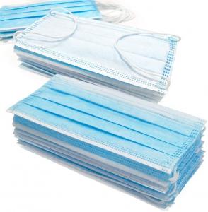 Quality Blue Disposable Face Mask Skin Friendly  For Filter Pollen / Dust for sale