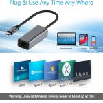 Plug and Play USB 3.0 Type C Male to Gigabit RJ45 Ethernet Network Lan Adapter