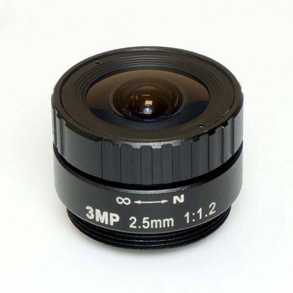 HD 3MP 2.5mm CCTV lens CS IR metal for HD Security Cameras,1/2.5" format, F1.2 aperture