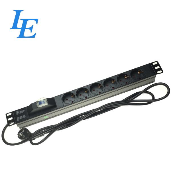 19 Inch Germany Type 250VAC Power Distribution Unit For Server Rack Pdu