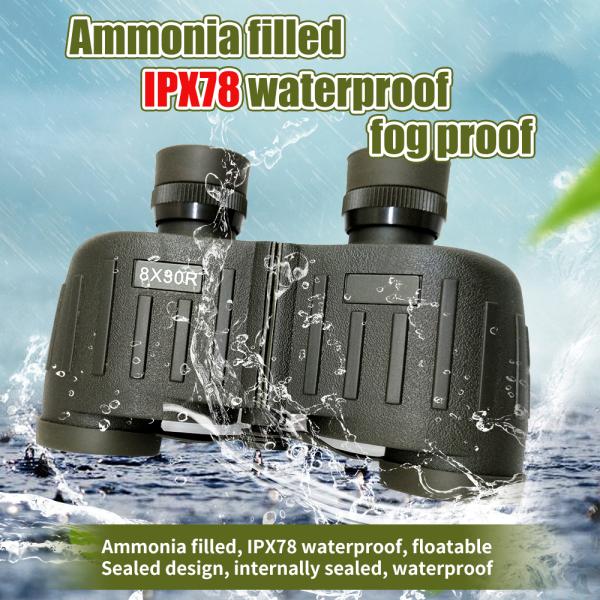 M830R Series Marine Binoculars durable Polycarbonate and NBR rubber armoring IPX78 Waterproof for Hunting Long-Range Viewing