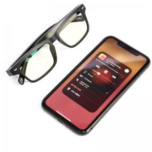 Quality Matte Black BT5.0 Bluetooth Glasses 100mAh Magnetic Charger For IOS And Android for sale