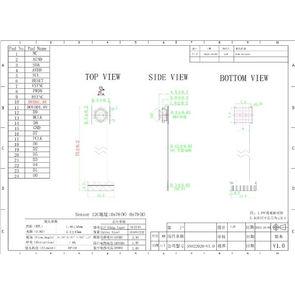 GC2145 2MP CMOS Image Sensor with 1600 x 1200 Resolution Integrated 10 Bit ADC Low Power Operation and Wide Dynamic Range