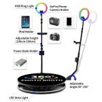 360 Photo Booth Selfie Mirror with Overhead Prix Enclosure Backdrop Customizable