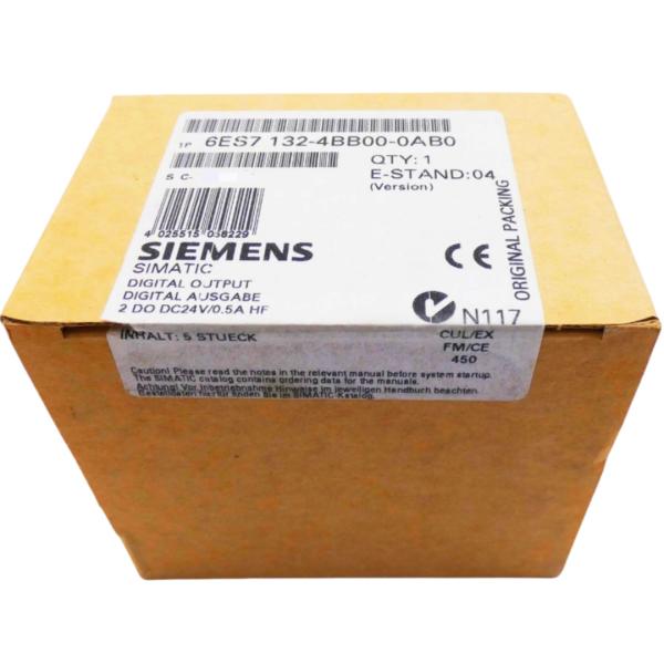 SIEMENS 6ES7132-4BB00-0AB0 SIMATIC DP, 5 ELECTRON. MODULES FOR ET 200S, 2 DO