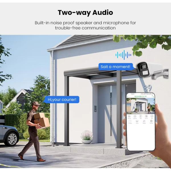 Dual-light Night Vision IP66 Waterproof Bullet Audio Motion Detection P2P CCTV 4MP POE AI IP Security Network Camera